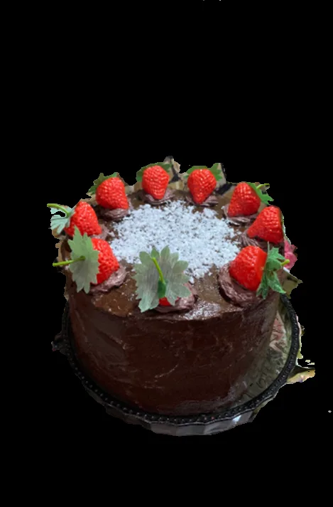 Artificial Fake Cake Chocolate Strawberry 10” Cake. Prop Props Kitchen Table Dis, photograph 2