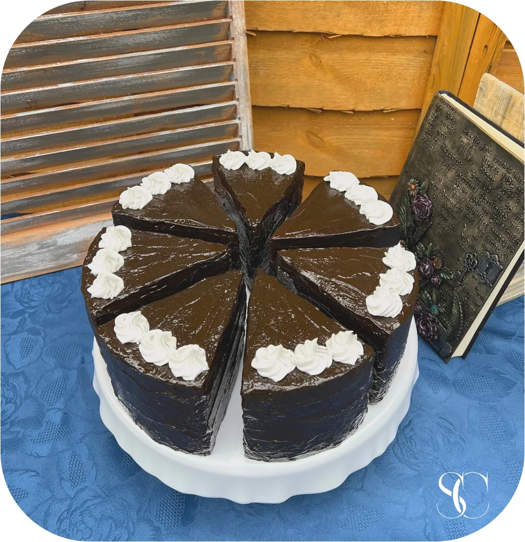 Chocolate Cake slices set of 7. Prop, photograph 7