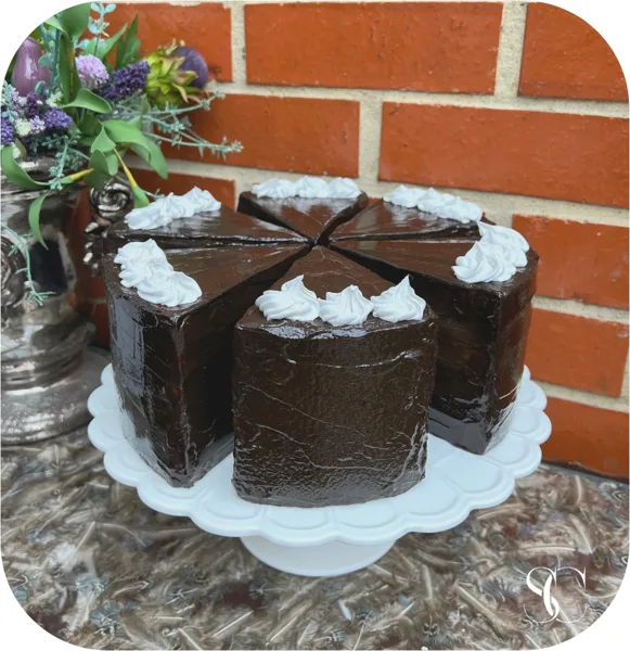 Chocolate Cake slices set of 7. Prop
