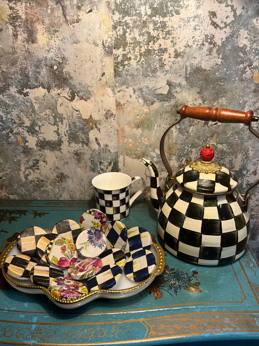 Artificial Fake Biscuits Checkered Inspired Style. Set of 15 cookies., photograph 1