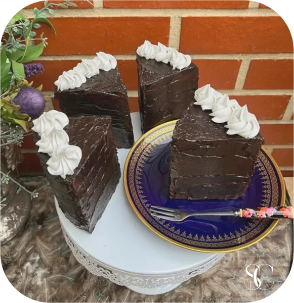 Fake Chocolate Cake slices set of 4