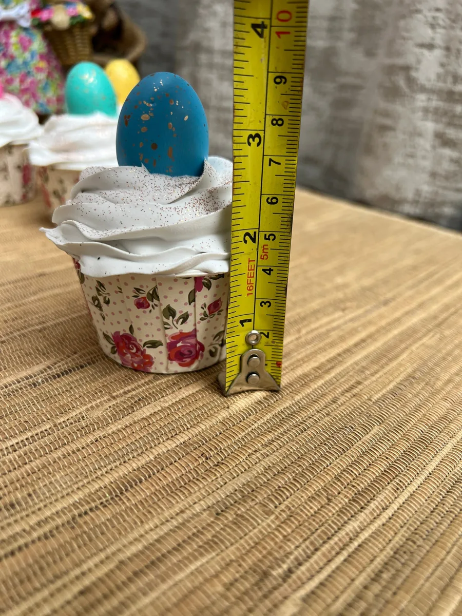 Artificial Fake Cake. Easter Cupcakes. Easter bunny Prop Props Kitchen Table Di, photograph 6