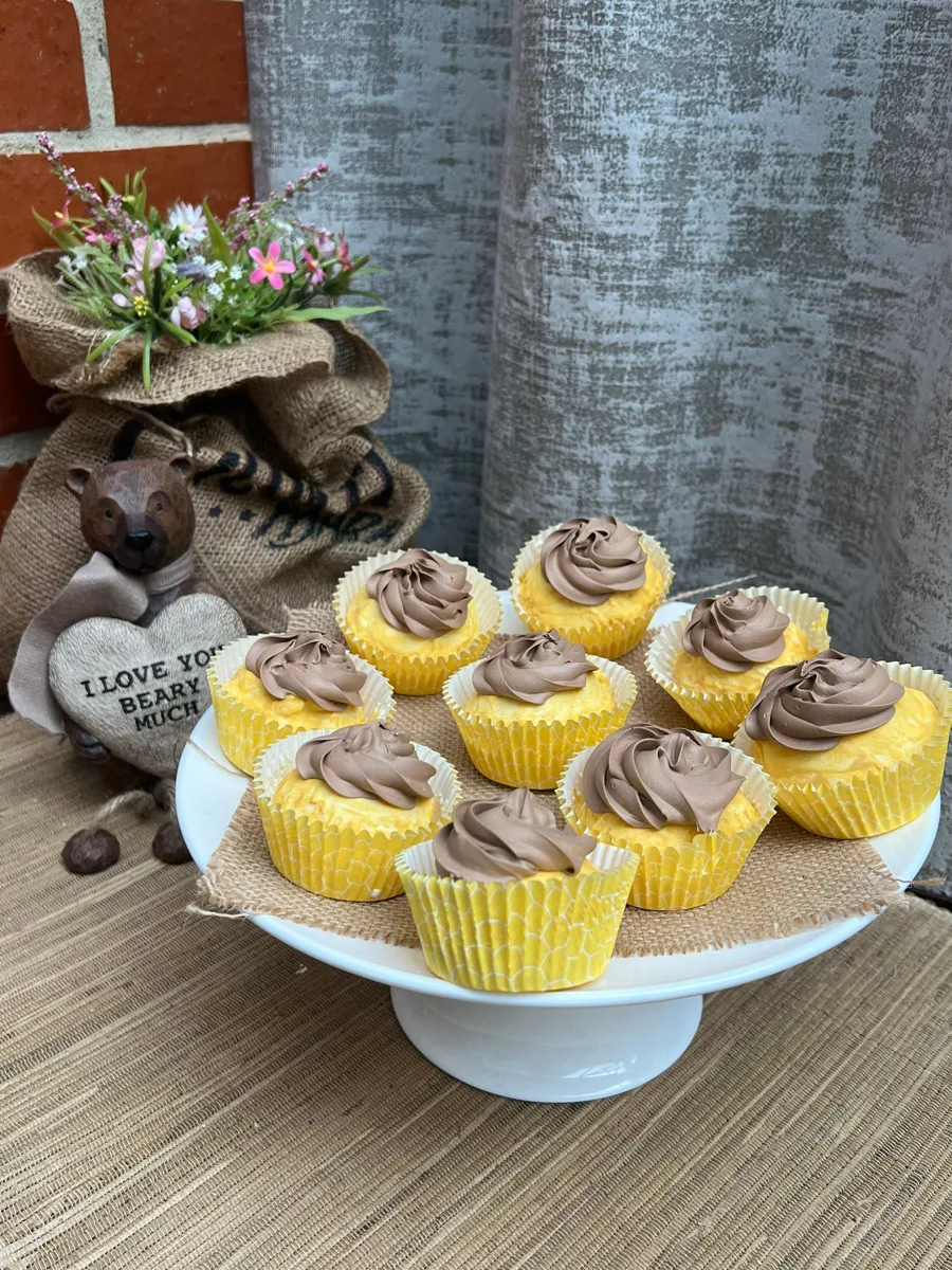 Artificial Fake Cake. Chocolate Cupcakes. Easter bunny Prop Props Kitchen Table, photograph 2