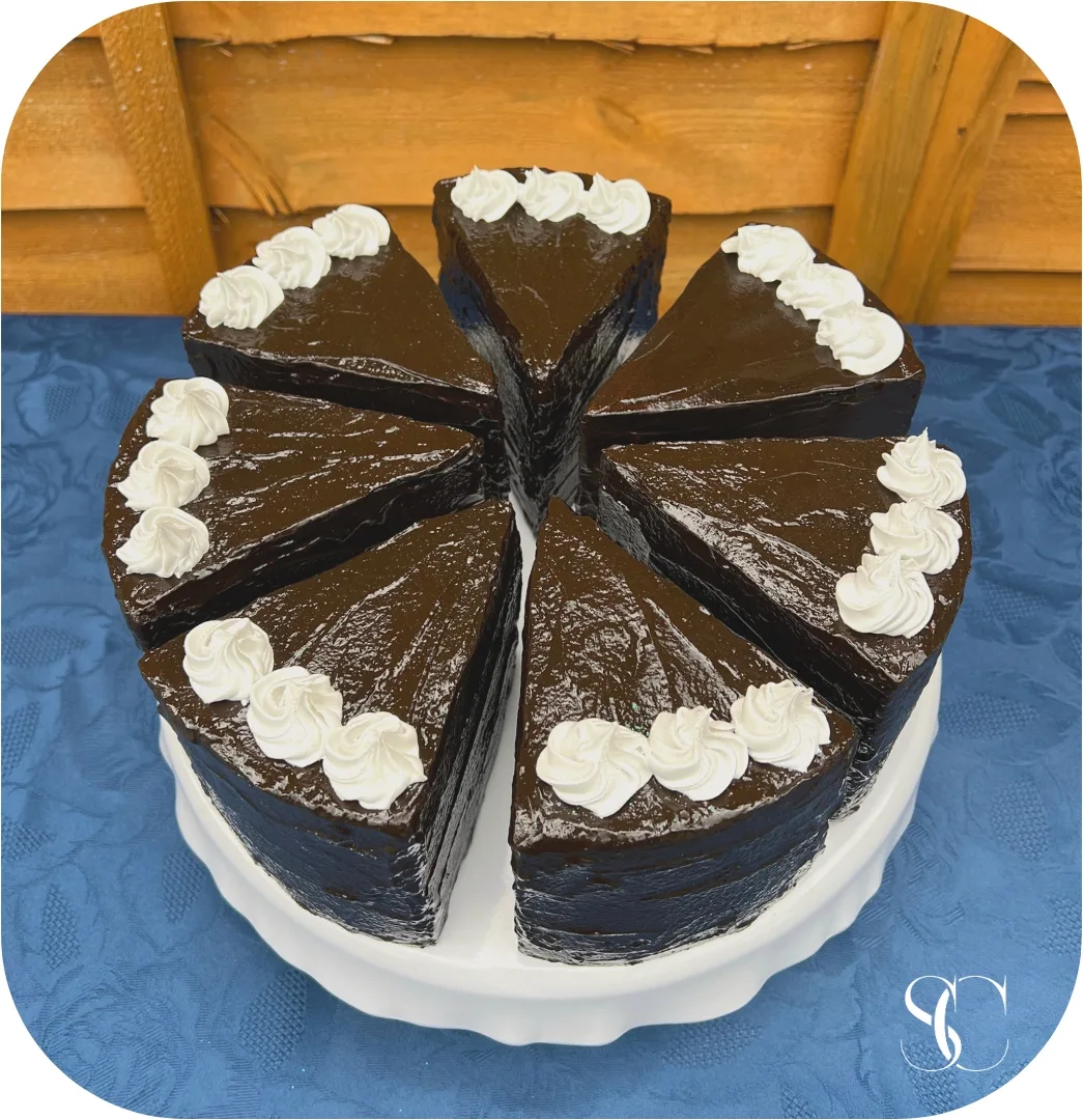 Chocolate Cake slices set of 7. Prop, photograph 2