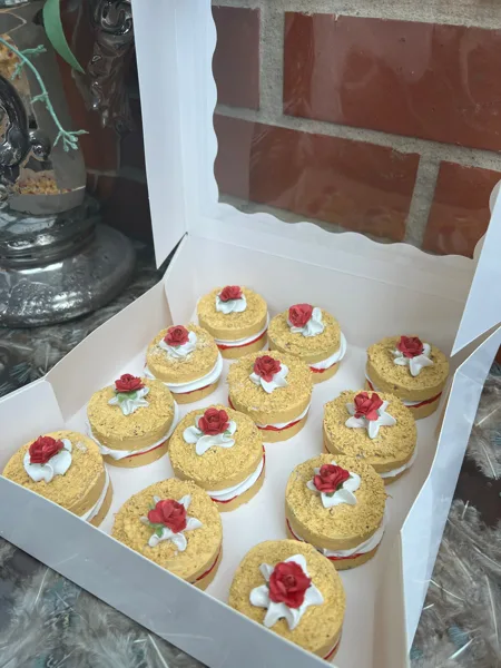 Artificial Fake Cake. Victoria Sponge Cake. Set of 12x mini Victoria Sandwich.