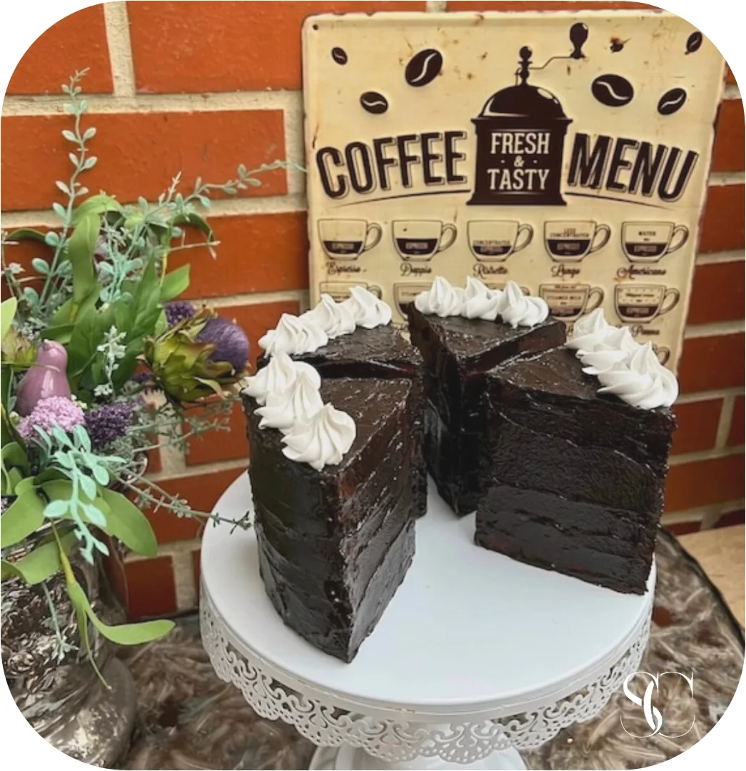 Fake Chocolate Cake slices set of 4, photograph 6