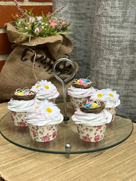 Artificial Fake Cake. Easter Cupcakes. Easter bunny Prop Props Kitchen Table Di