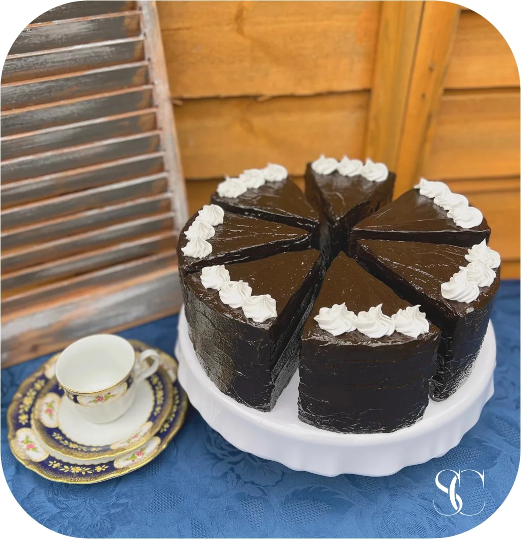 Chocolate Cake slices set of 7. Prop, photograph 3