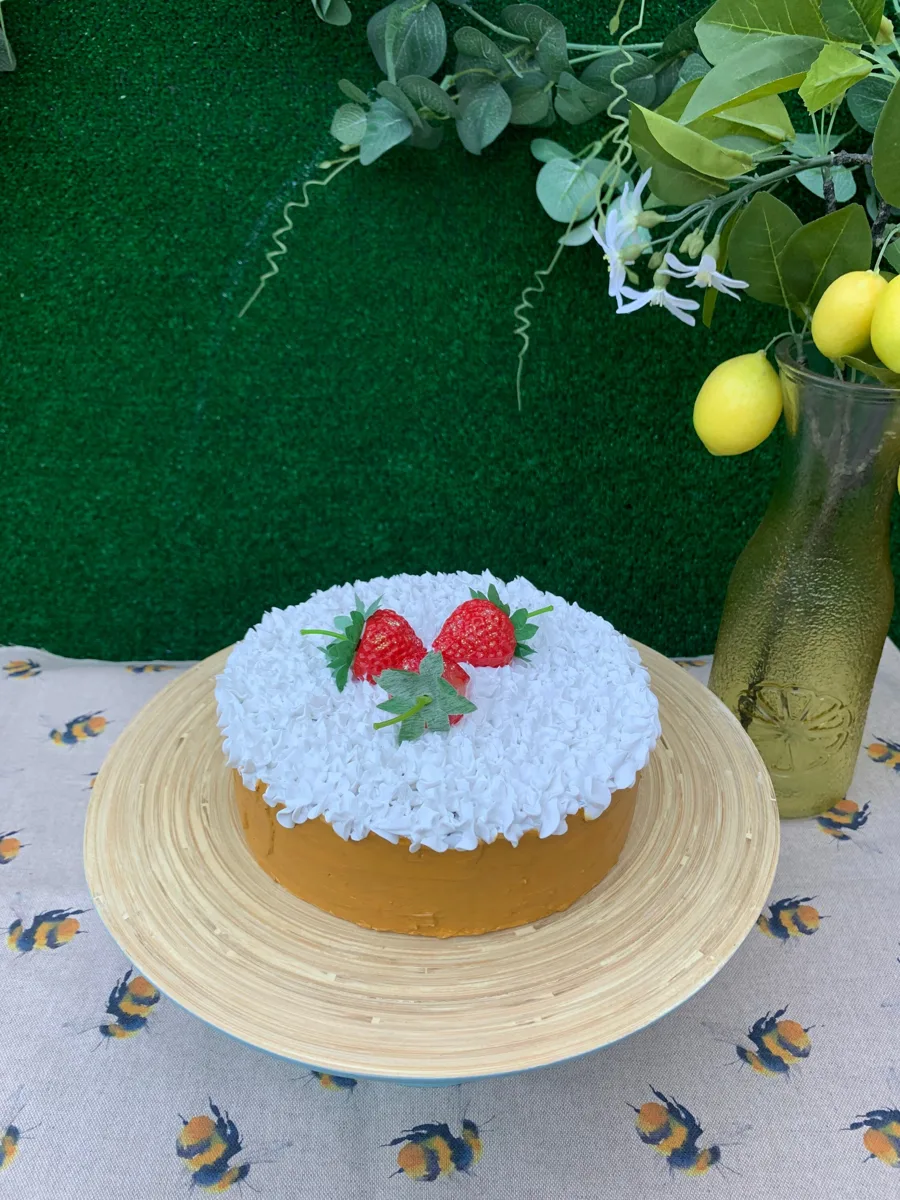 Artificial Fake Cake. 8” fake strawberry Cake. Faux cake. Prop Props Kitchen Ta, photograph 2