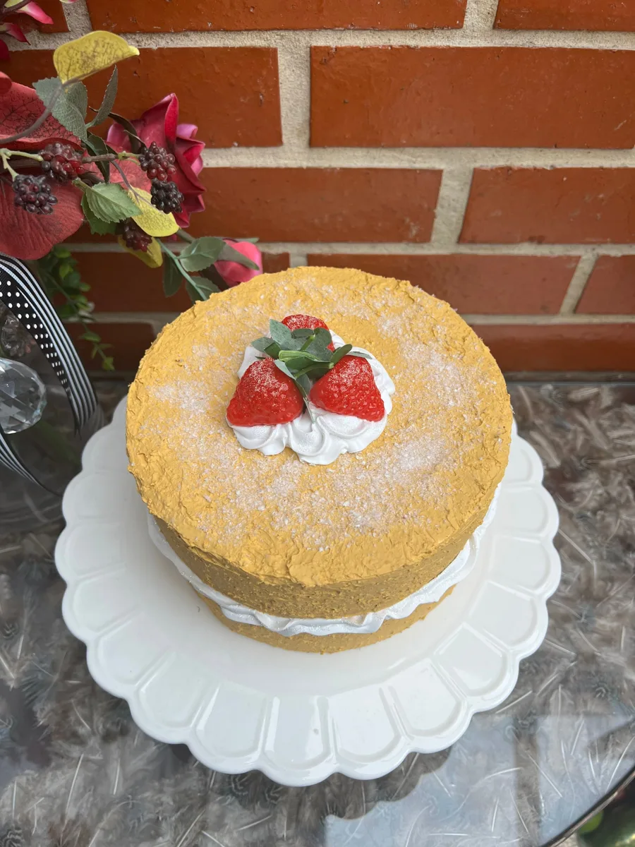 Artificial Fake Cake. Victoria Sponge classic 8” Cake. Prop Props Kitchen Table, photograph 2