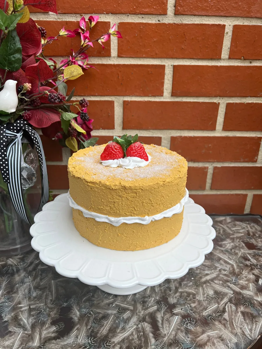 Artificial Fake Cake. Victoria Sponge classic 8” Cake. Prop Props Kitchen Table, photograph 3